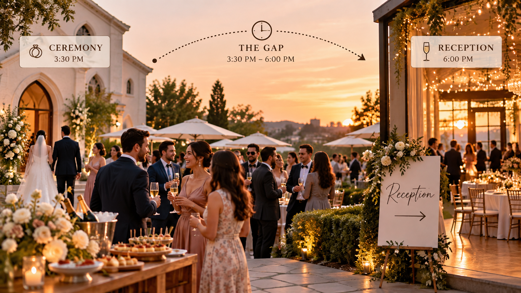 What Will Your Guests Do Between the Ceremony and Reception? How to Avoid an Awkward Wedding Gap