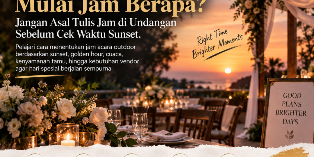 Acara Outdoor Mulai Jam Berapa? Jangan Asal Tulis Jam di Undangan Sebelum Cek Waktu Sunset